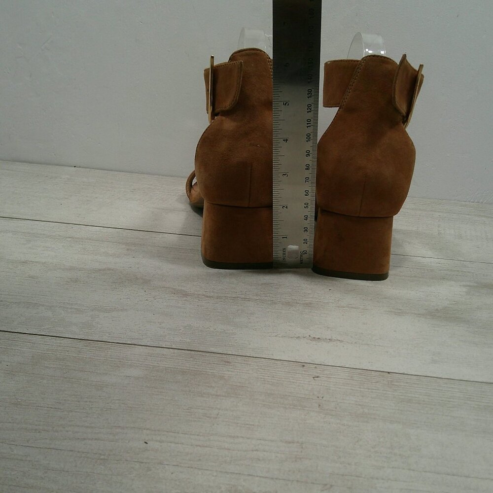 Aerosoles Women's Eliza Tan Sandals with Gold Buckle block heel Size 10 - Picture 12 of 14